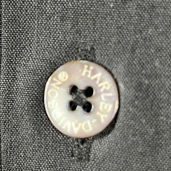 🔥🔥 Vintage HARLEY-DAVIDSON Hawaiian Silk SS Button Down Shirt Sz Lg - PERFECT - Picture 10 of 11